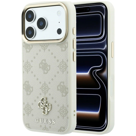 Custodia MagSafe per Apple iPhone 18 Pro / 17 Pro, Guess, Peony 4G Small Logo, Beige