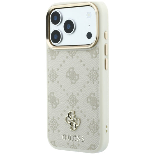 Custodia MagSafe per Apple iPhone 18 Pro / 17 Pro, Guess, Peony 4G Small Logo, Beige