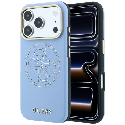 Custodia MagSafe per Apple iPhone 18 Pro / 17 Pro, Guess, Perforata 4G, Blu