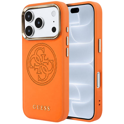 Custodia MagSafe per Apple iPhone 18 Pro / 17 Pro, Guess, Perforata 4G, Arancione