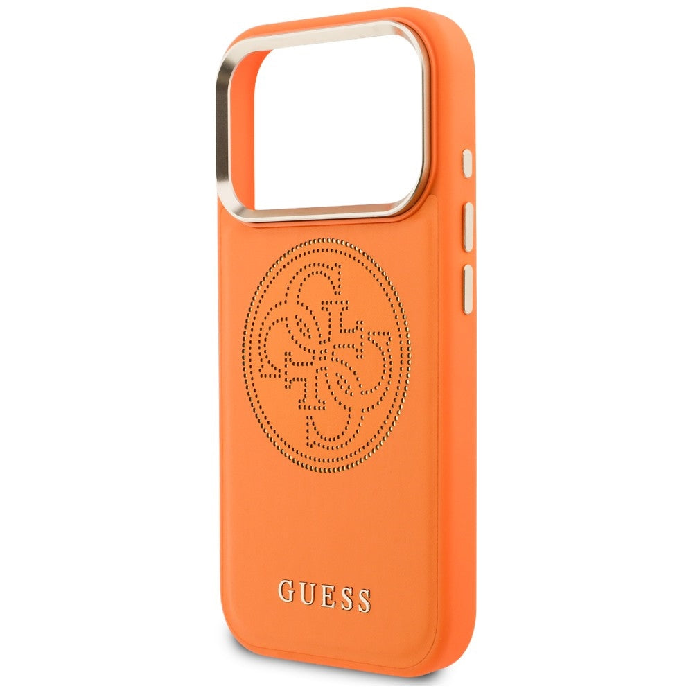 Custodia MagSafe per Apple iPhone 18 Pro / 17 Pro, Guess, Perforata 4G, Arancione