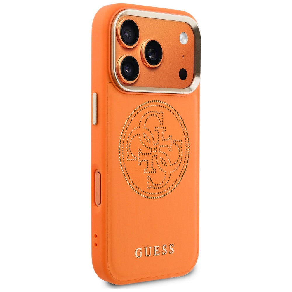 Custodia MagSafe per Apple iPhone 18 Pro / 17 Pro, Guess, Perforata 4G, Arancione
