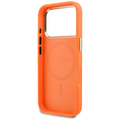Custodia MagSafe per Apple iPhone 18 Pro / 17 Pro, Guess, Perforata 4G, Arancione