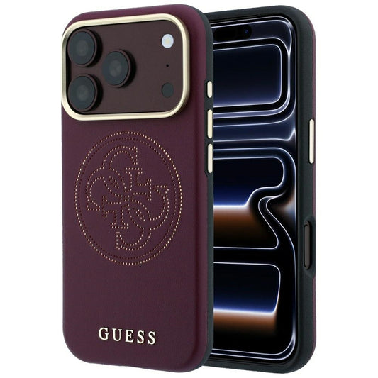 Custodia MagSafe per Apple iPhone 18 Pro / 17 Pro, Guess, Perforata 4G, Vinaccia