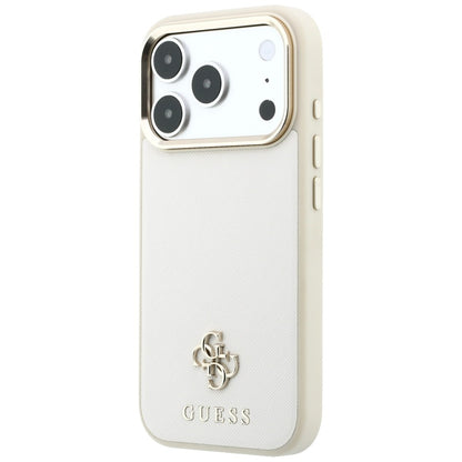 MagSafe Case for Apple iPhone 18 Pro / 17 Pro, Guess, Saffiano Small 4G Classic, Beige