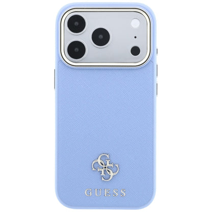 Custodia MagSafe per Apple iPhone 18 Pro / 17 Pro, Guess, Saffiano Small 4G Classic, Bleu