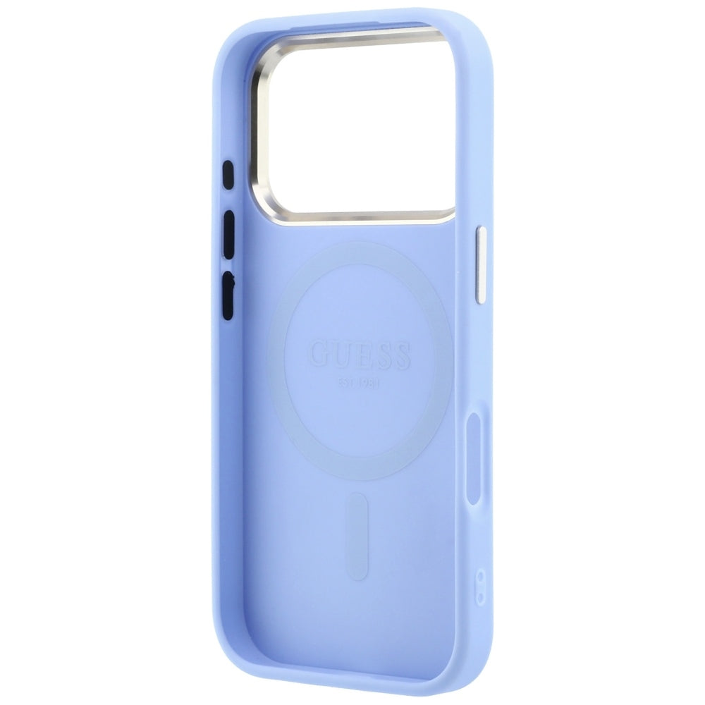 Custodia MagSafe per Apple iPhone 18 Pro / 17 Pro, Guess, Saffiano Small 4G Classic, Bleu