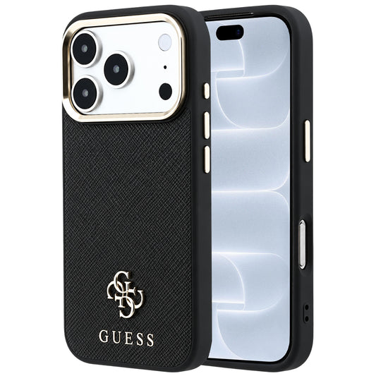 Custodia MagSafe per Apple iPhone 18 Pro / 17 Pro, Guess, Saffiano Small 4G Classic, Nera