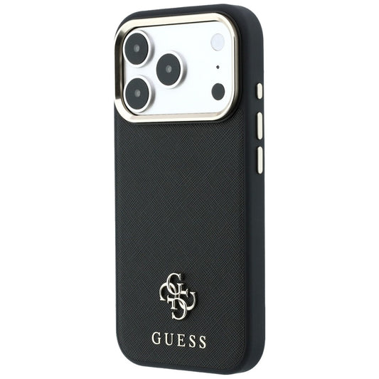 Custodia MagSafe per Apple iPhone 18 Pro / 17 Pro, Guess, Saffiano Small 4G Classic, Nera