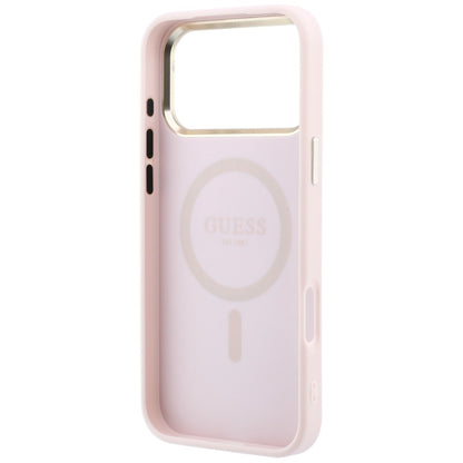 Custodia MagSafe per Apple iPhone 18 Pro / 17 Pro, Guess, Saffiano Small 4G Classic, Rosa