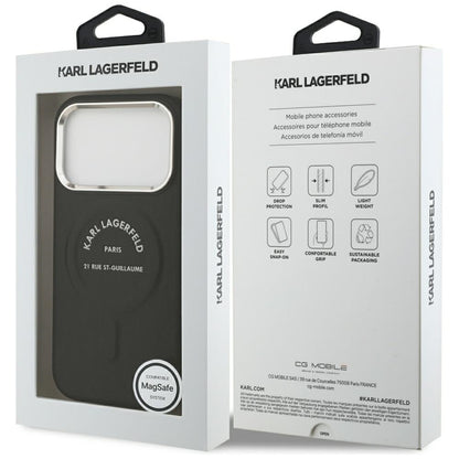 MagSafe Case for Apple iPhone 18 Pro / 17 Pro, Karl Lagerfeld, EMB. Ring with Karl RSG Logo, Black