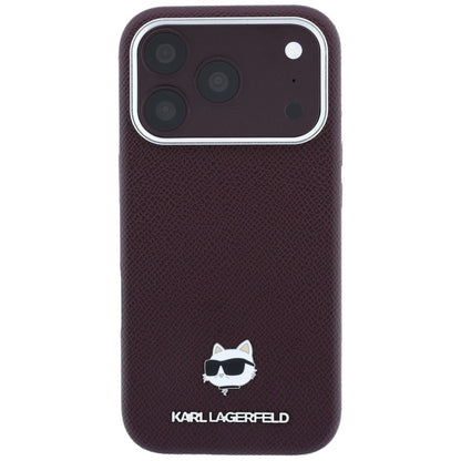Custodia MagSafe per Apple iPhone 18 Pro / 17 Pro, Karl Lagerfeld, Grained Choupette Head, Vinaccia