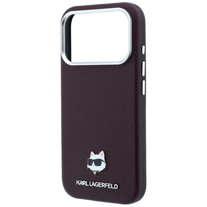 Custodia MagSafe per Apple iPhone 18 Pro / 17 Pro, Karl Lagerfeld, Grained Choupette Head, Vinaccia
