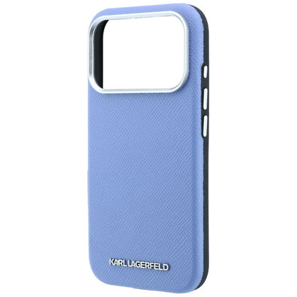 Custodia MagSafe per Apple iPhone 18 Pro / 17 Pro, Karl Lagerfeld, Logo Allungato Granulato, Blu