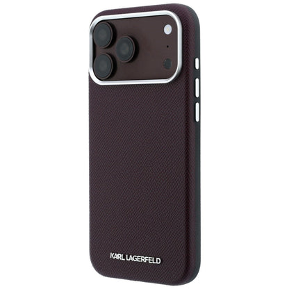 Custodia MagSafe per Apple iPhone 18 Pro / 17 Pro, Karl Lagerfeld, Logo Allungato Granulato, Vinaccia