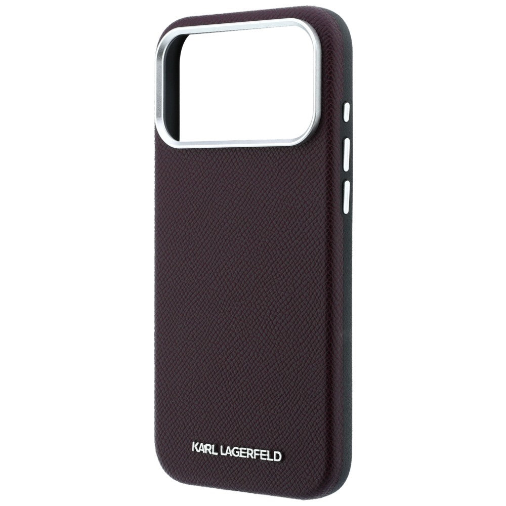Custodia MagSafe per Apple iPhone 18 Pro / 17 Pro, Karl Lagerfeld, Logo Allungato Granulato, Vinaccia