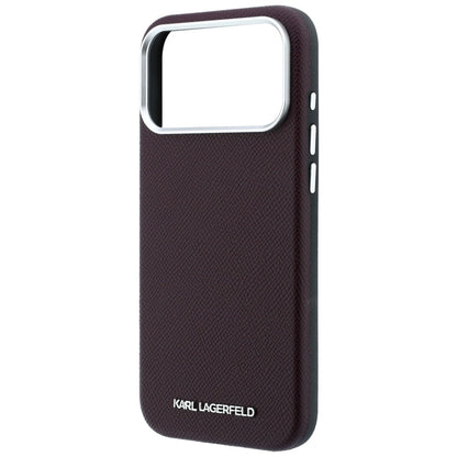 Custodia MagSafe per Apple iPhone 18 Pro / 17 Pro, Karl Lagerfeld, Logo Allungato Granulato, Vinaccia