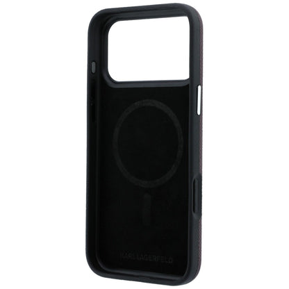 Custodia MagSafe per Apple iPhone 18 Pro / 17 Pro, Karl Lagerfeld, Logo Allungato Granulato, Vinaccia