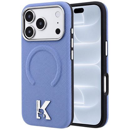 MagSafe Case for Apple iPhone 18 Pro / 17 Pro, Karl Lagerfeld, Grained Embossed Ring, Blue