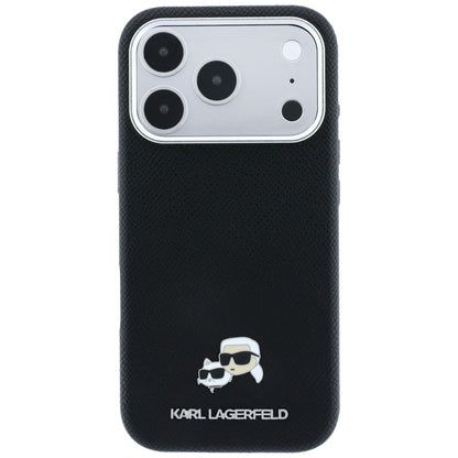 Custodia MagSafe per Apple iPhone 18 Pro / 17 Pro, Karl Lagerfeld, Grained KC Heads, Nera