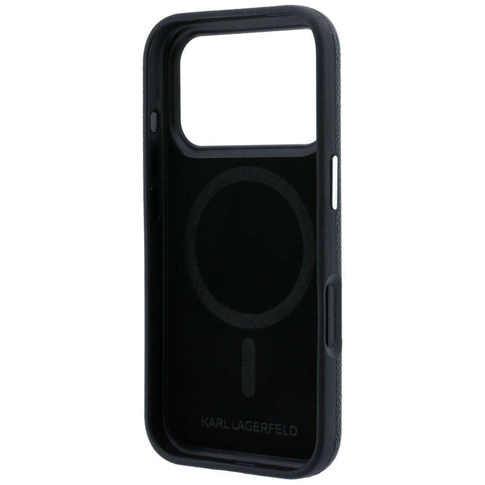 Custodia MagSafe per Apple iPhone 18 Pro / 17 Pro, Karl Lagerfeld, Grained KC Heads, Nera