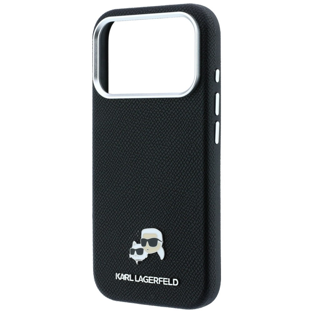 Custodia MagSafe per Apple iPhone 18 Pro / 17 Pro, Karl Lagerfeld, Grained KC Heads, Nera