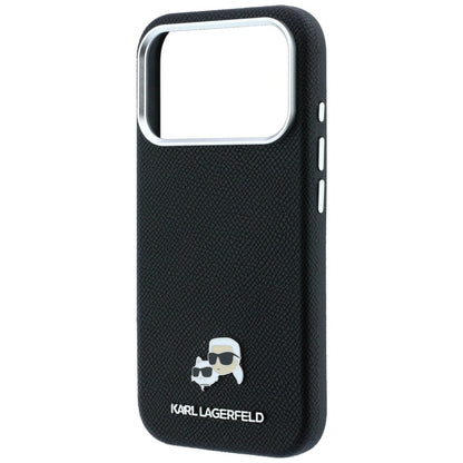 Custodia MagSafe per Apple iPhone 18 Pro / 17 Pro, Karl Lagerfeld, Grained KC Heads, Nera