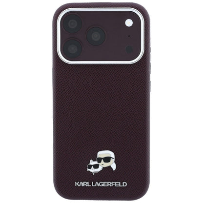 Custodia MagSafe per Apple iPhone 18 Pro / 17 Pro, Karl Lagerfeld, Grained KC Heads, Vinaccia