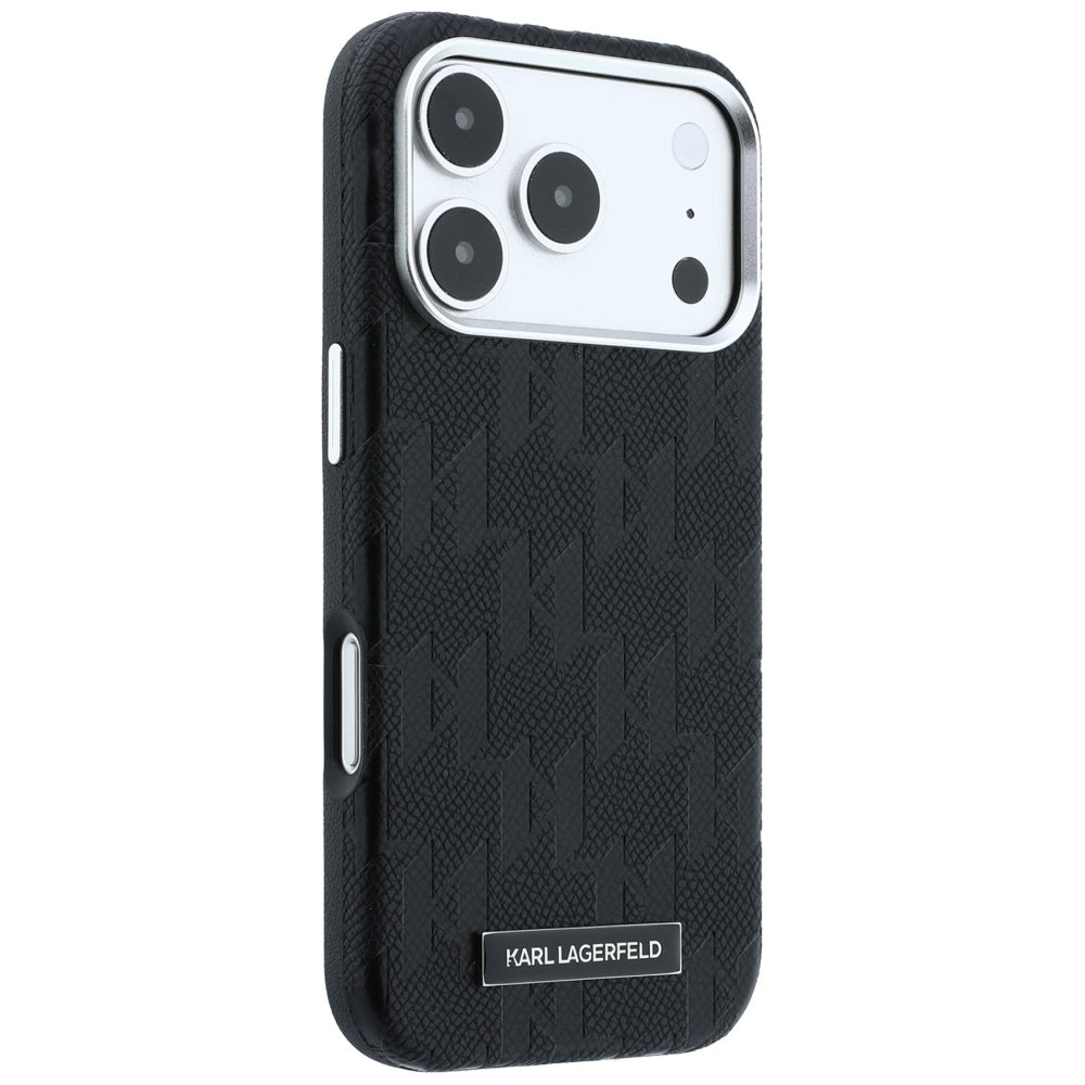 MagSafe Case for Apple iPhone 18 Pro / 17 Pro, Karl Lagerfeld, Grained Mono Resin Logo, Black