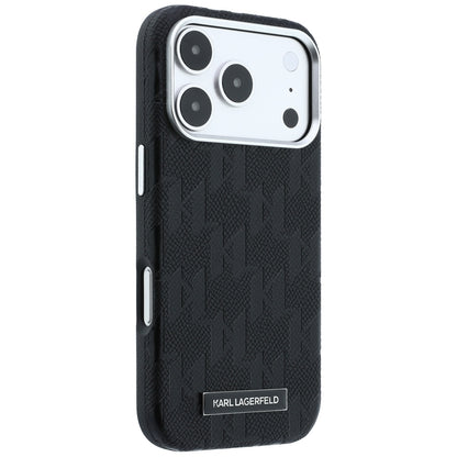 MagSafe Case for Apple iPhone 18 Pro / 17 Pro, Karl Lagerfeld, Grained Mono Resin Logo, Black