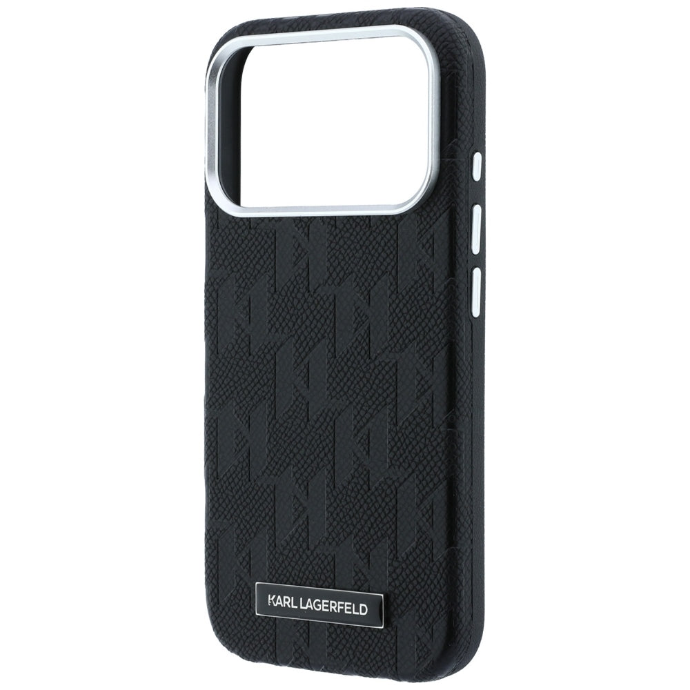 MagSafe Case for Apple iPhone 18 Pro / 17 Pro, Karl Lagerfeld, Grained Mono Resin Logo, Black