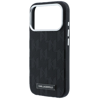 MagSafe Case for Apple iPhone 18 Pro / 17 Pro, Karl Lagerfeld, Grained Mono Resin Logo, Black