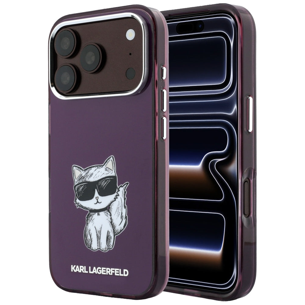 Custodia MagSafe per Apple iPhone 18 Pro / 17 Pro, Karl Lagerfeld, HC IML Choupette Body Sketch Print, Vinaccia