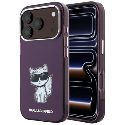 Custodia MagSafe per Apple iPhone 18 Pro / 17 Pro, Karl Lagerfeld, HC IML Choupette Body Sketch Print, Vinaccia