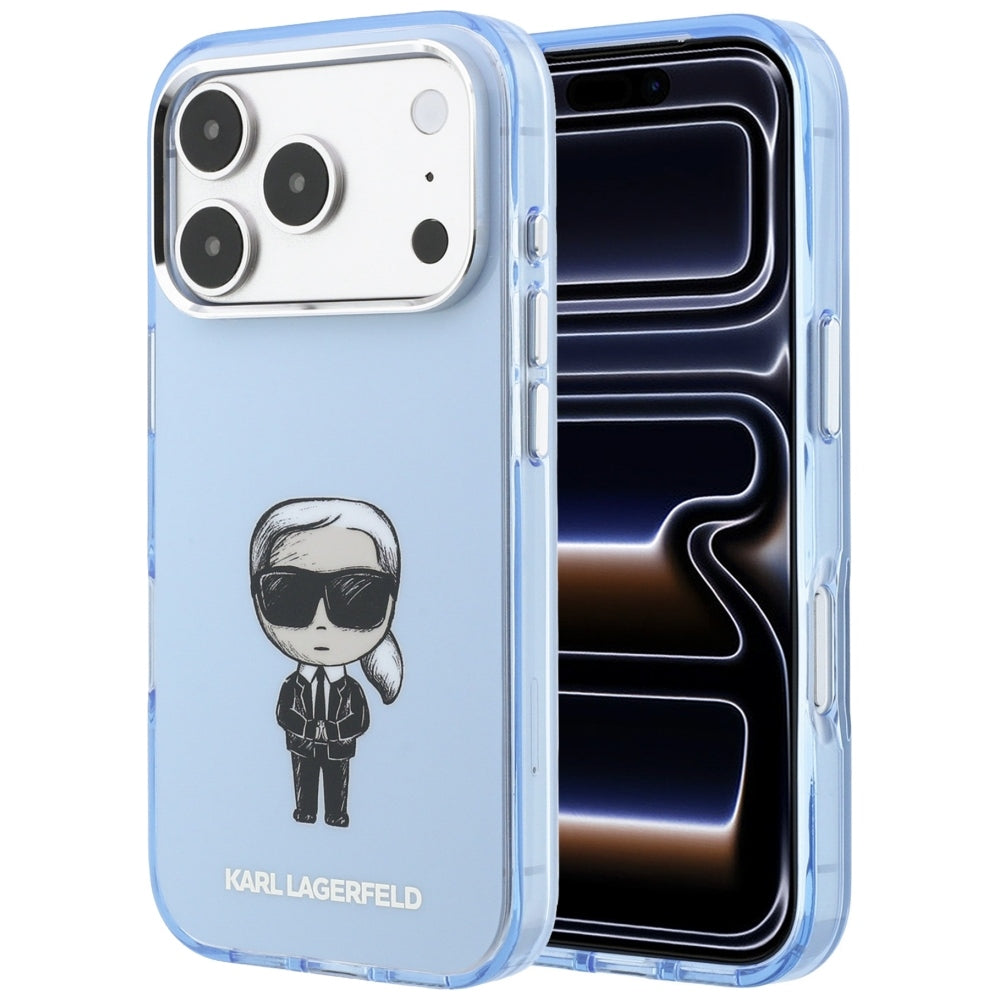 Custodia MagSafe per Apple iPhone 18 Pro / 17 Pro, Karl Lagerfeld, HC IML Ikonik Sketch Print, Blu