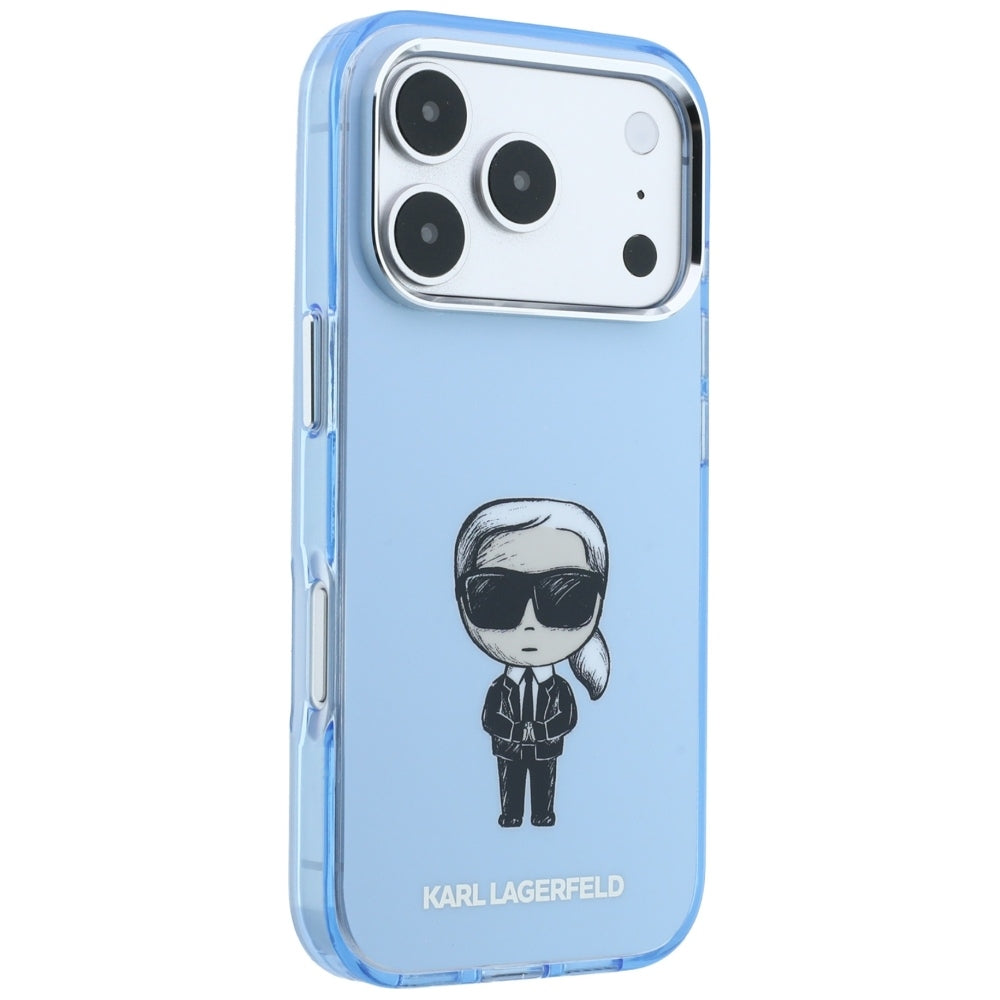 Custodia MagSafe per Apple iPhone 18 Pro / 17 Pro, Karl Lagerfeld, HC IML Ikonik Sketch Print, Blu