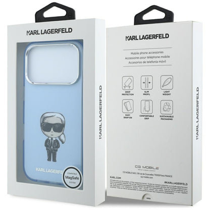 Custodia MagSafe per Apple iPhone 18 Pro / 17 Pro, Karl Lagerfeld, HC IML Ikonik Sketch Print, Blu