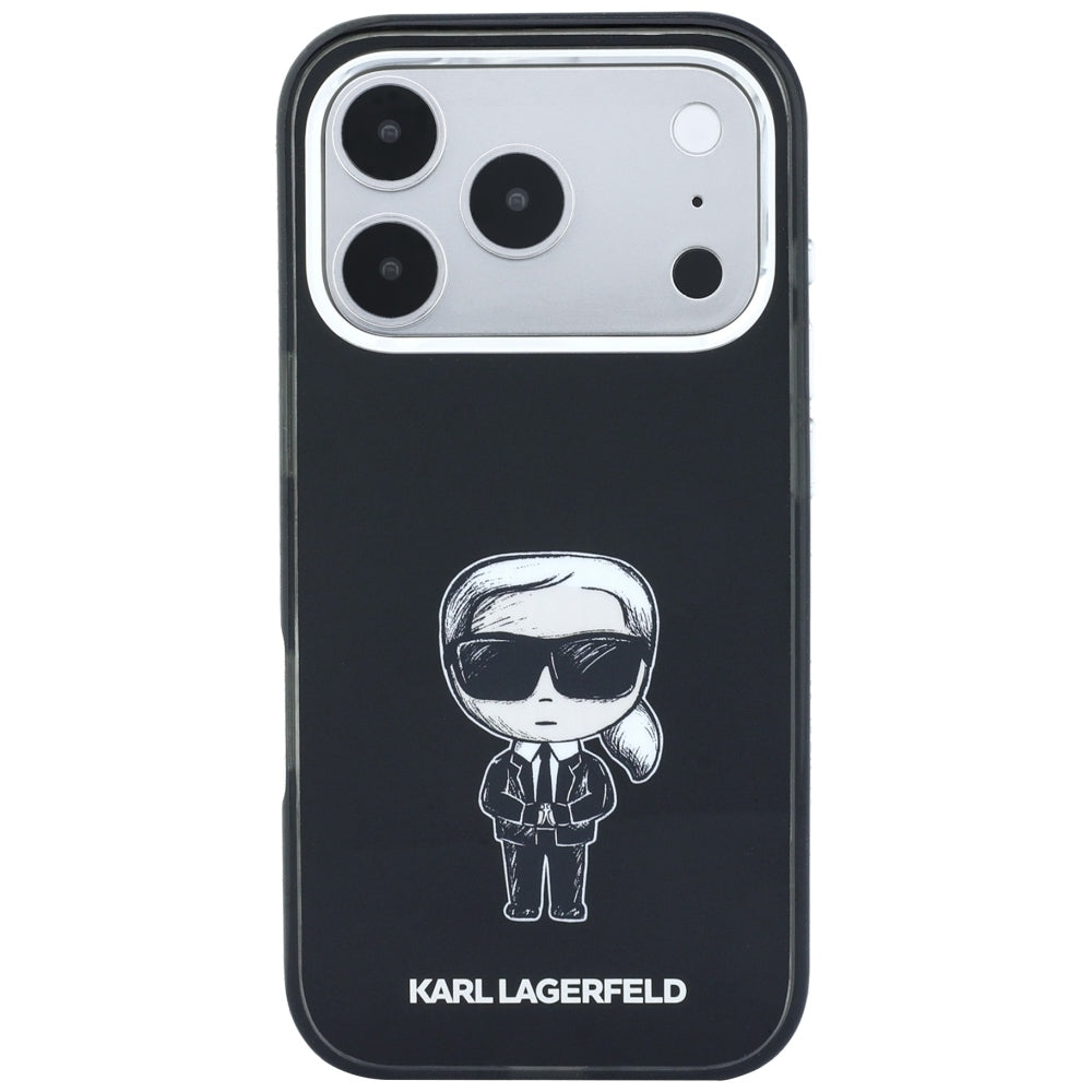 Custodia MagSafe per Apple iPhone 18 Pro / 17 Pro, Karl Lagerfeld, HC IML Ikonik Sketch Print, Nera