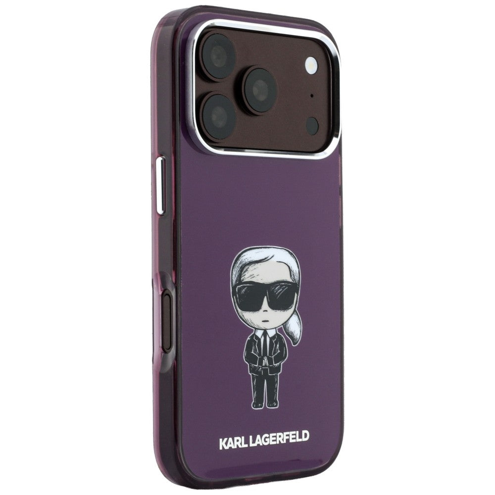 Custodia MagSafe per Apple iPhone 18 Pro / 17 Pro, Karl Lagerfeld, HC IML Ikonik Sketch Print, color bordeaux