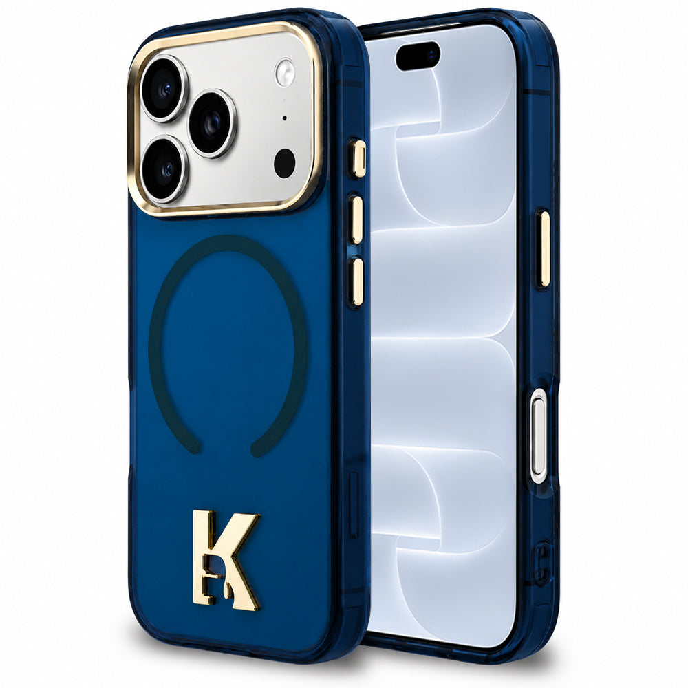 Custodia MagSafe per Apple iPhone 18 Pro / 17 Pro, Karl Lagerfeld, IML Karl Head Logo, blu
