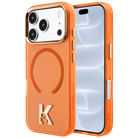 Custodia MagSafe per Apple iPhone 18 Pro / 17 Pro, Karl Lagerfeld, IML Karl Head Logo, arancione