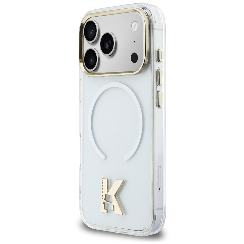 Custodia MagSafe per Apple iPhone 18 Pro / 17 Pro, Karl Lagerfeld, IML Karl Head Logo, trasparente
