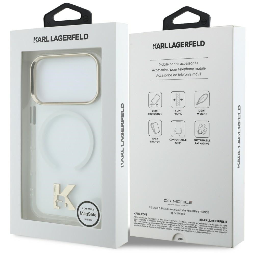 Custodia MagSafe per Apple iPhone 18 Pro / 17 Pro, Karl Lagerfeld, IML Karl Head Logo, trasparente