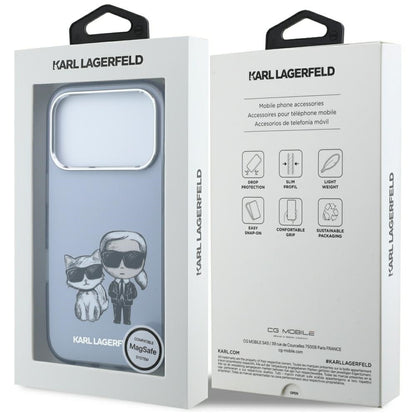 Custodia MagSafe per Apple iPhone 18 Pro / 17 Pro, Karl Lagerfeld, IML KC Bodies Sketch Print, Blu