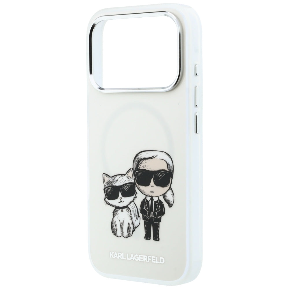 Custodia MagSafe per Apple iPhone 18 Pro / 17 Pro, Karl Lagerfeld, IML KC Bodies Sketch Print, Beige