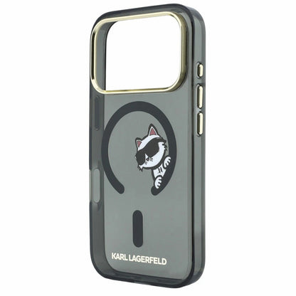 Custodia MagSafe per Apple iPhone 18 Pro / 17 Pro, Karl Lagerfeld, IML Peekaboo Print e Cornice Metallica, Nera