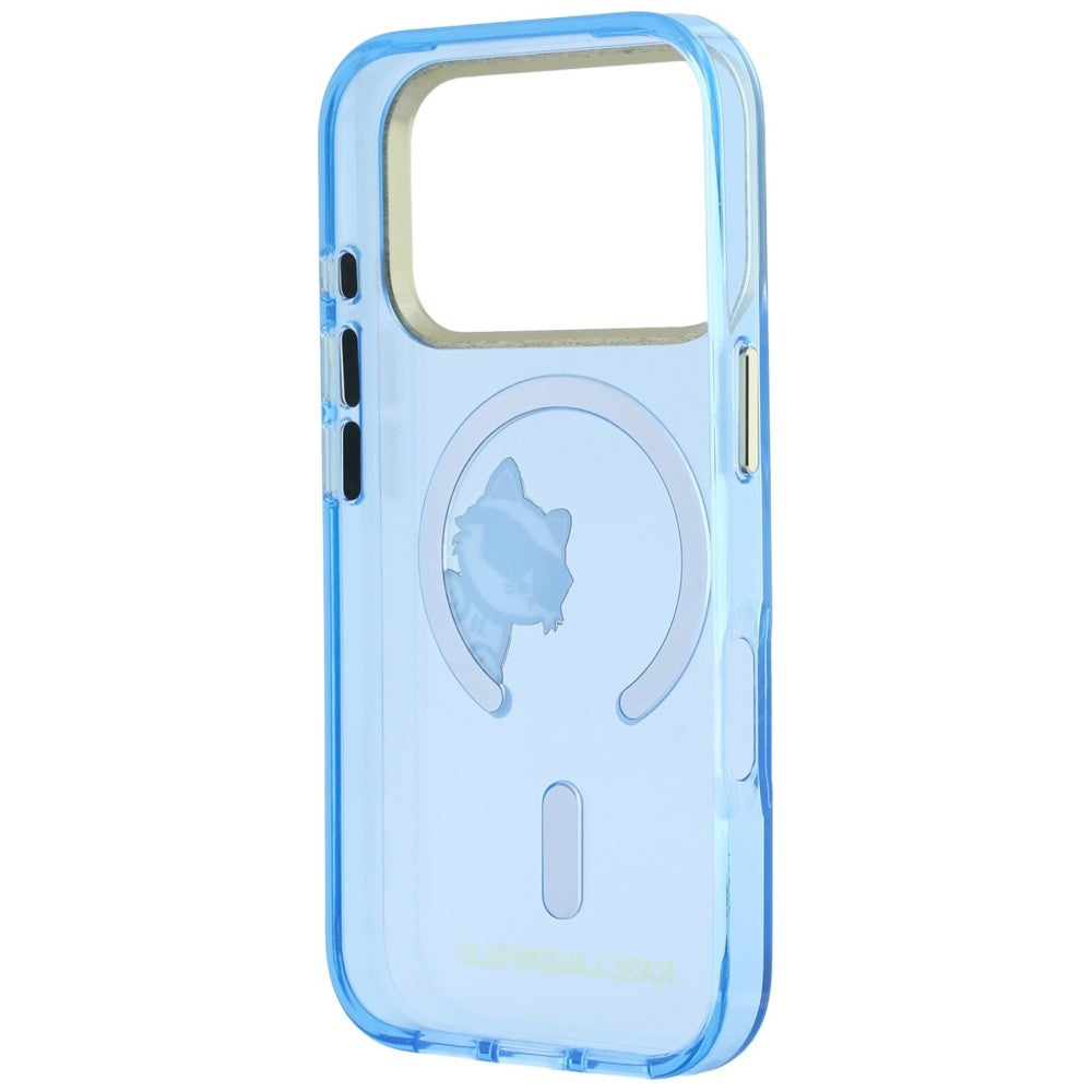 Custodia MagSafe per Apple iPhone 18 Pro / 17 Pro, Karl Lagerfeld, IML Peekaboo Print Metal Frame, Bleu