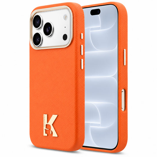 Custodia MagSafe per Apple iPhone 18 Pro / 17 Pro, Karl Lagerfeld, Logo Testa di Karl, Arancione
