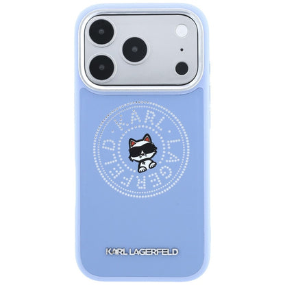 Custodia MagSafe per Apple iPhone 18 Pro / 17 Pro, Karl Lagerfeld, Point and Choupette Sketch, blu