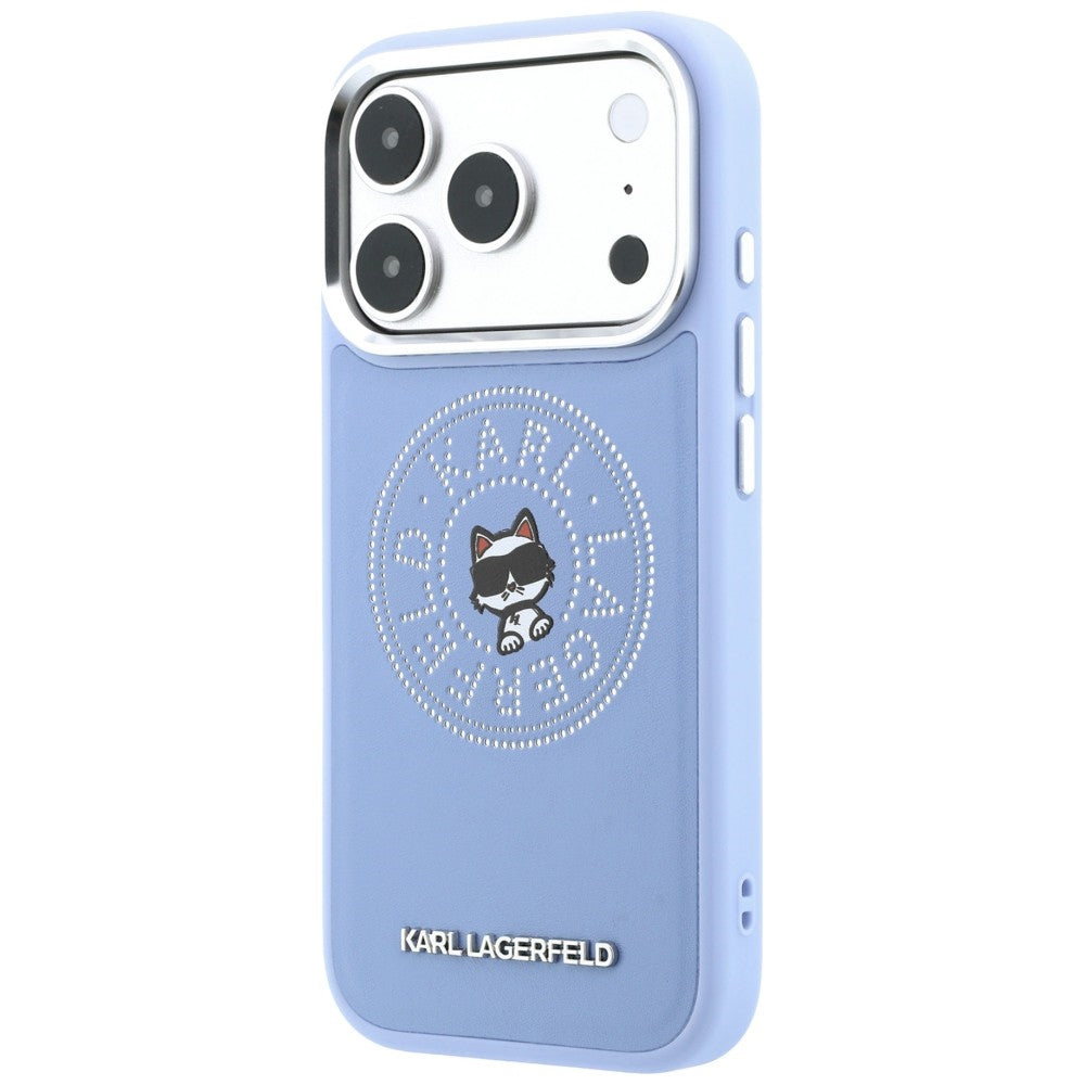 Custodia MagSafe per Apple iPhone 18 Pro / 17 Pro, Karl Lagerfeld, Point and Choupette Sketch, blu